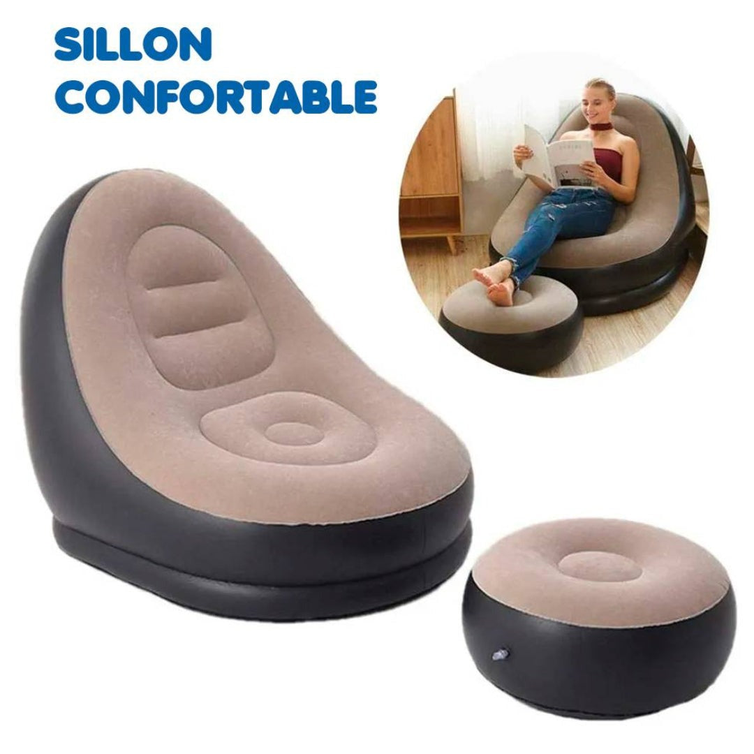 Sofa Inflable Con Reposa Pies